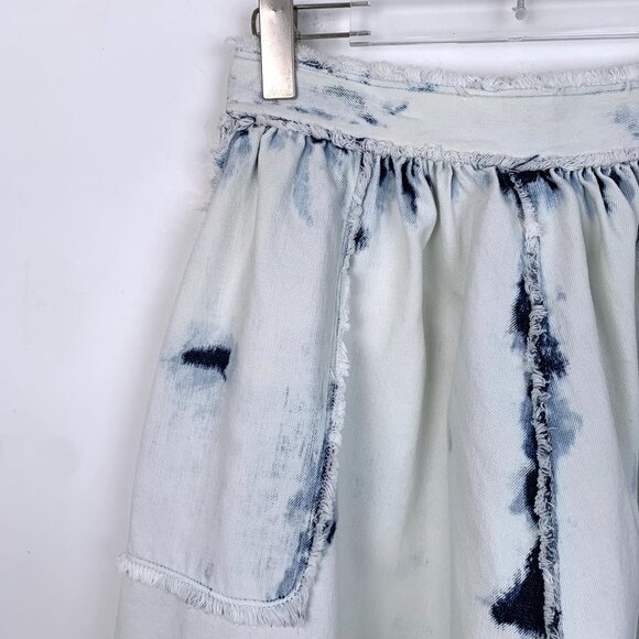 Dior Tie-Dye Maxi Skirt With Pockets & Frayed Hem - Picture 3 of 8